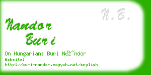 nandor buri business card